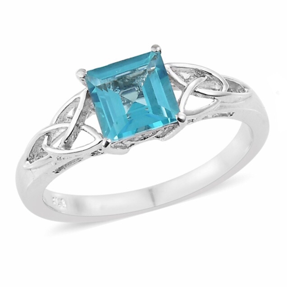 NWT Sterling Silver Topaz Celtic Ring Size 7